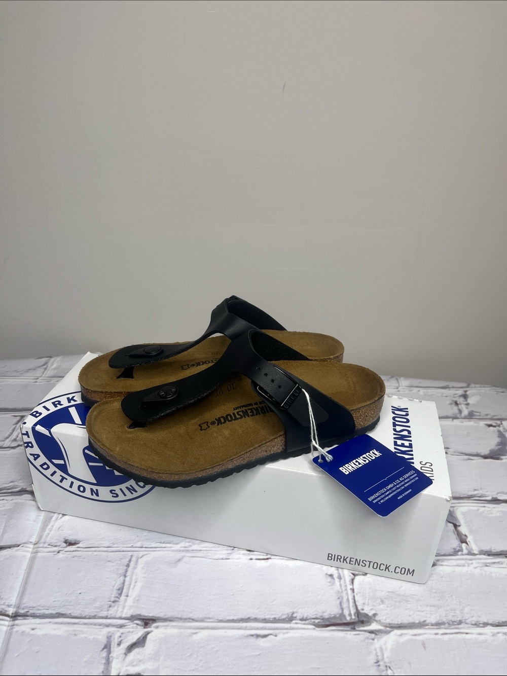 Birkenstock Kids Black Gizeh-Style Thong Sandals